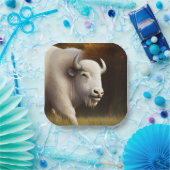 Mystic White Buffalo Digital Art Papieren Bordje (Feest)