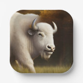 Mystic White Buffalo Digital Art Papieren Bordje (Voorkant)