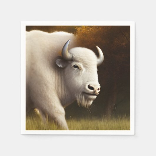 Mystic White Buffalo Digital Art Servet (Voorkant)