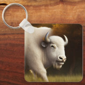 Mystic White Buffalo Digital Art Sleutelhanger (Voorkant)