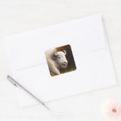 Mystic White Buffalo Digital Art Vierkante Sticker (Envelop)