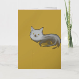 Mystic White Kitten Wenskaart – Blauwogige kat Folie Wenskaart