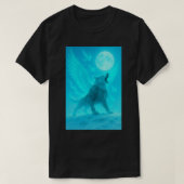 Mystic Winged Wolf Howling at the Moon T-shirt (Design voorkant)