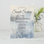 Mystic Winter Forest Sweet Sixteen Uitnodiging (Staand voorkant)