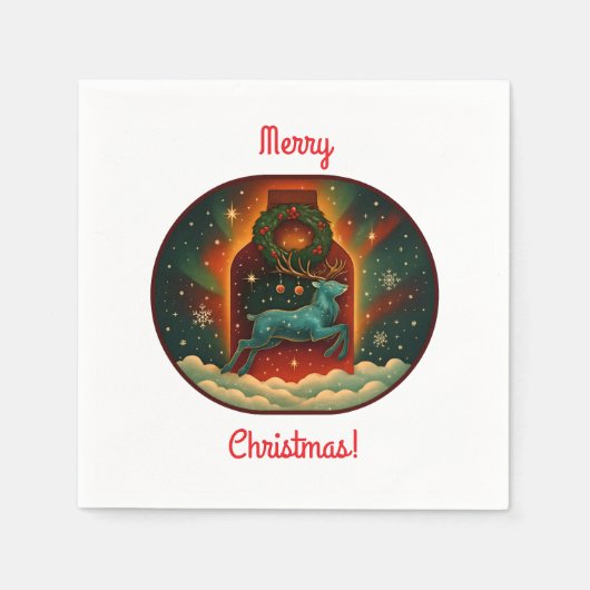 Mystic Winter Stag Servet (Voorkant)