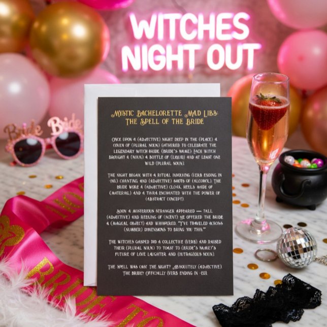 Mystic Witch Bachelorette Party Mad Libs (Creator heeft geüpload)