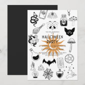 Mystic Witchcraft Halloween Party Kaart (Voorkant / Achterkant)