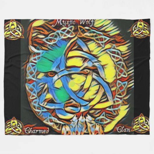 Mystic Wolf Charmed Clan Fleece Blanket Deken (Voorkant (Horizontaal))