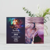 Mystic Wolf Howling bij de maan Kaart (Staand voorkant)