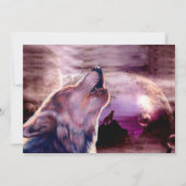 Mystic Wolf Howling bij de maan Kaart (Achterkant)