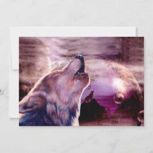 Mystic Wolf Howling bij de maan Kaart (Achterkant)