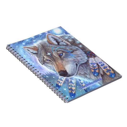 Mystic Wolf notebook Notitieboek (Rechterzijde)