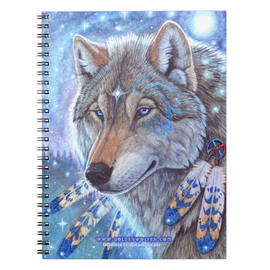 Mystic Wolf notebook Notitieboek (Voorkant)