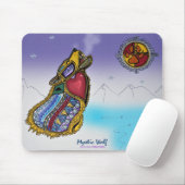Mystic Wolf Ojibwe-achtige Art Mousepad Muismat (Met muis)