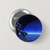 Mystic woman before blue moon ronde button 5,7 cm (Voorkant /achterkant)