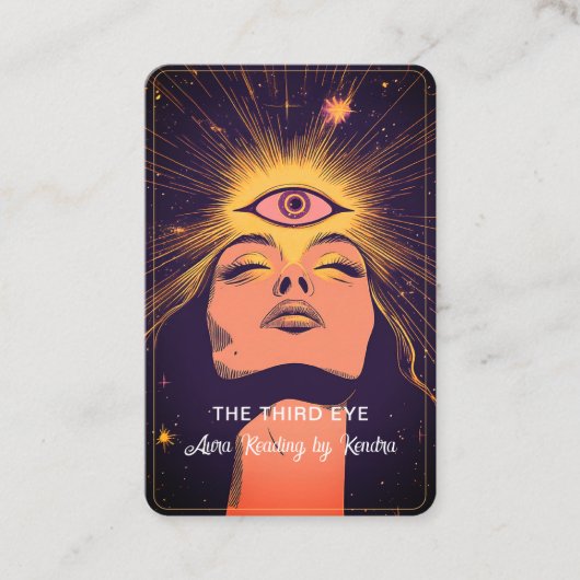 Mystic Woman Eye Dark Blue Gold Visitekaartje (Voorkant)