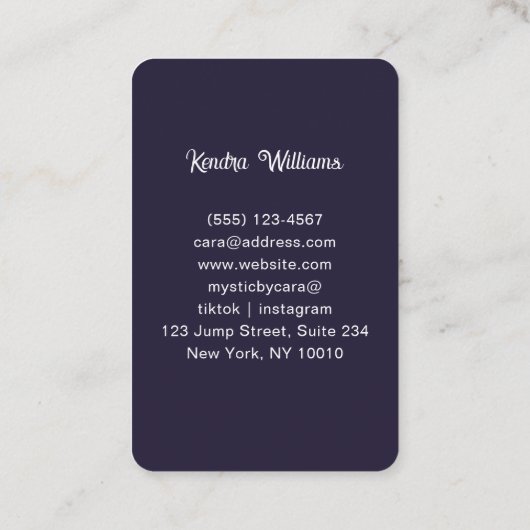 Mystic Woman Eye Dark Blue Gold Visitekaartje (Achterkant)