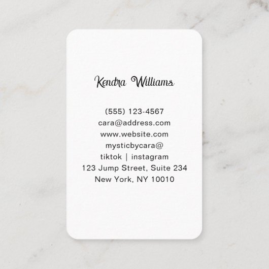 Mystic Woman Eye Dark Blue -Gold Visitekaartje (Achterkant)