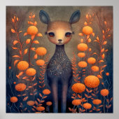 Mystic Woodland Fawn Deer | Duurmuurafdrukken Poster (Voorkant)