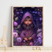 Mystic Woodland Paarse Fairy | Muurafdrukken Poster