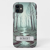 Mystic Woodland 's nachts gepersonaliseerd Case-Mate iPhone Case (Achterkant)