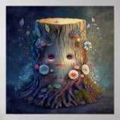 Mystic Woodland Tree Stump | Wandafdrukken Poster (Voorkant)