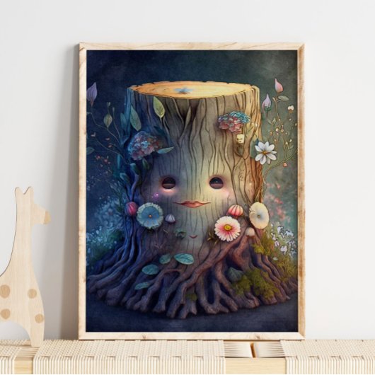 Mystic Woodland Tree Stump | Wandafdrukken Poster