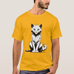 Mystic Yin-Yang Cat – betoverende yoga-geïnspireer T-shirt