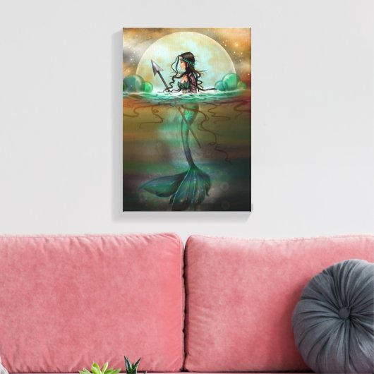 Mystic Zee Mermaid Fantasy Art van Molly Harrison Canvas Afdruk (Insitu (Woonkamer))