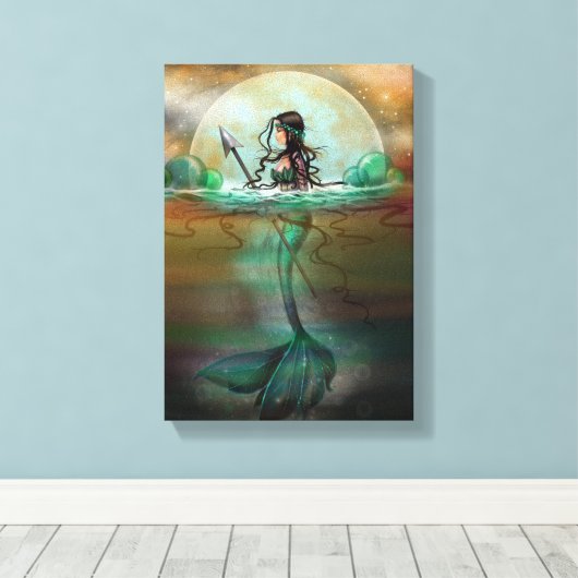 Mystic Zee Mermaid Fantasy Art van Molly Harrison Canvas Afdruk (Insitu (Houten vloer))
