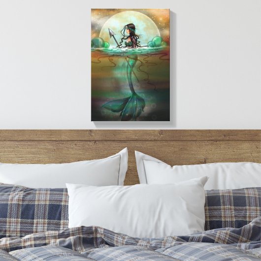 Mystic Zee Mermaid Fantasy Art van Molly Harrison Canvas Afdruk (Insitu (Slaapkamer))