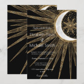 Mystic Zwart Goud Zon Maan Mandala Kaart (Voorkant / Achterkant)