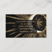 Mystic Zwart Goud Zon Maan Mandala Visitekaartje (Achterkant)