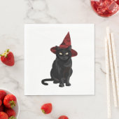 Mystic Zwarte Kat met Donkerrood Pet Classic T-shi Servet (Insitu)