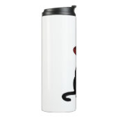 Mystic Zwarte Kat met Donkerrood Pet Classic T-shi Thermosbeker (Gedraaid links)