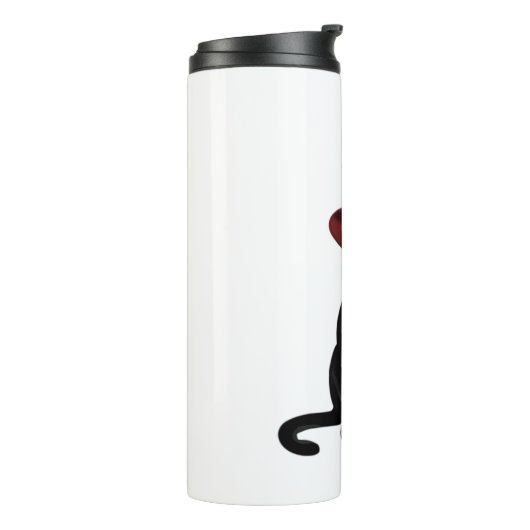 Mystic Zwarte Kat met Donkerrood Pet Classic T-shi Thermosbeker (Gedraaid links)