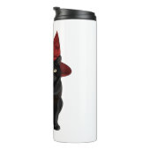 Mystic Zwarte Kat met Donkerrood Pet Classic T-shi Thermosbeker (Geroteerd rechts)