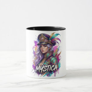 Mystica Fantasy Vrouw Art Mok   Kleurrijke Waterve