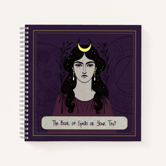 Mystical 8.5x8.5" Witch's Book of Spells Notebook Notitieboek (Voorkant)