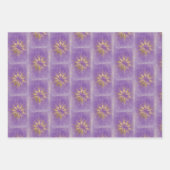 Mystical All Occasion Paarse Gold Sparkles Stars Inpakpapier Vel (Voorkant 3)