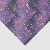 Mystical All Occasion Paarse Gold Sparkles Stars Tissuepapier (Detail)