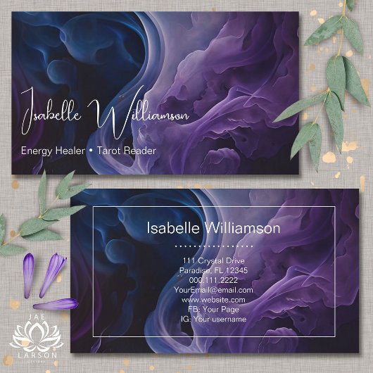 Mystical Amethyst Celestial Reiki Meditation Yoga Visitekaartje