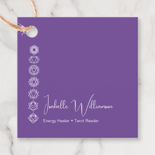 Mystical Amethyst Chakras Reiki Meditation Yoga Bedankjes Labels (Voorkant)