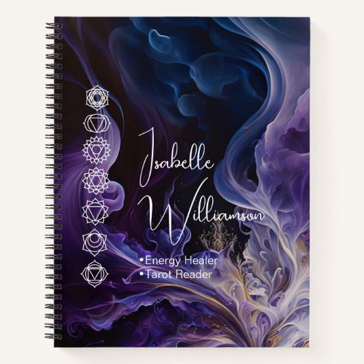 Mystical Amethyst Chakras Reiki Meditation Yoga Notitieboek (Voorkant)