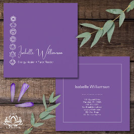 Mystical Amethyst Chakras Reiki Meditation Yoga Vierkante Visitekaartje