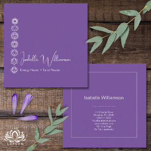 Mystical Amethyst Chakras Reiki Meditation Yoga Vierkante Visitekaartje