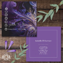 Mystical Amethyst Chakras Reiki Meditation Yoga Vierkante Visitekaartje