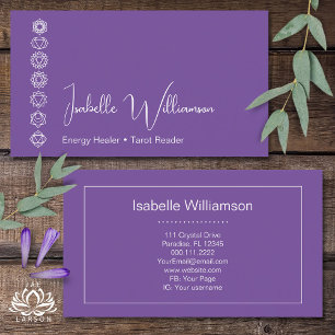 Mystical Amethyst Chakras Reiki Meditation Yoga Visitekaartje