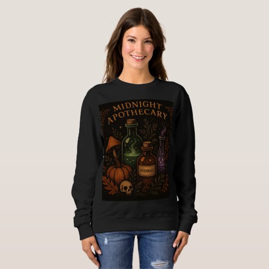Mystical Apothecary Sweater – Witchy Gothic Herfst (Voorkant volledig)