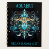 Mystical Aquarius Zodiac Artwork  Planner (Voorkant)